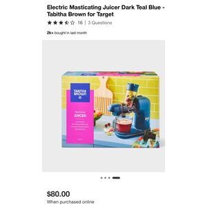 Tabitha Brown for Target Electric Masticating Juicer Teal Blue New